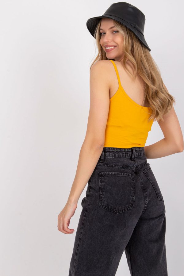 Orange Top in Undershirts / Tops with Cotton and Spandex
