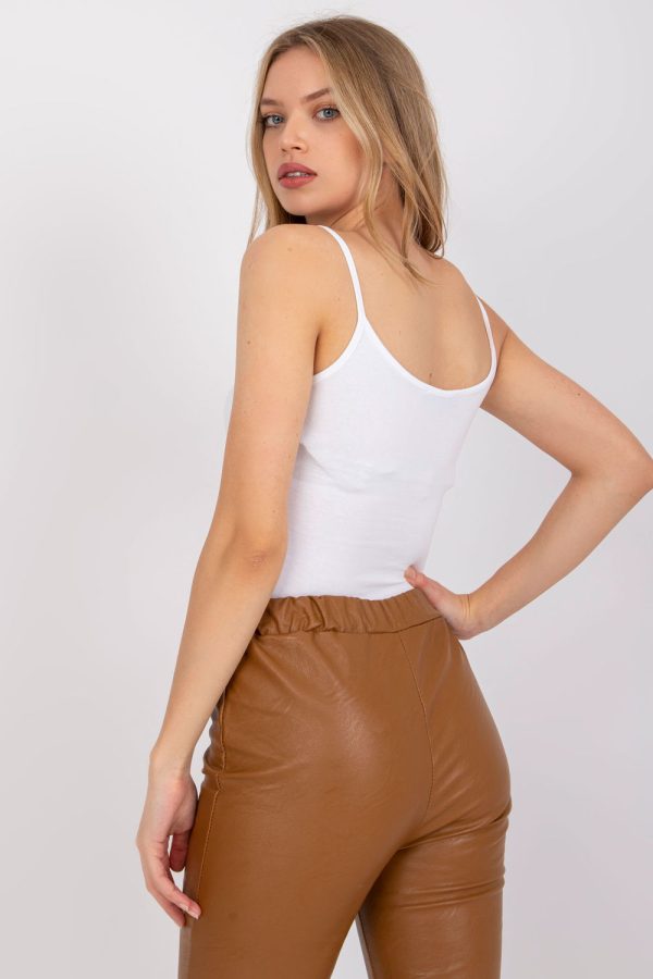 White Top in Undershirts / Tops with Cotton and Spandex