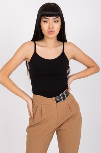 Black Top in Undershirts / Tops with Cotton and Spandex