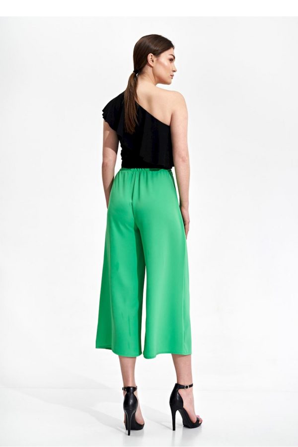 Green Women Trousers in Pants, Trousers, Shorts with Polyester