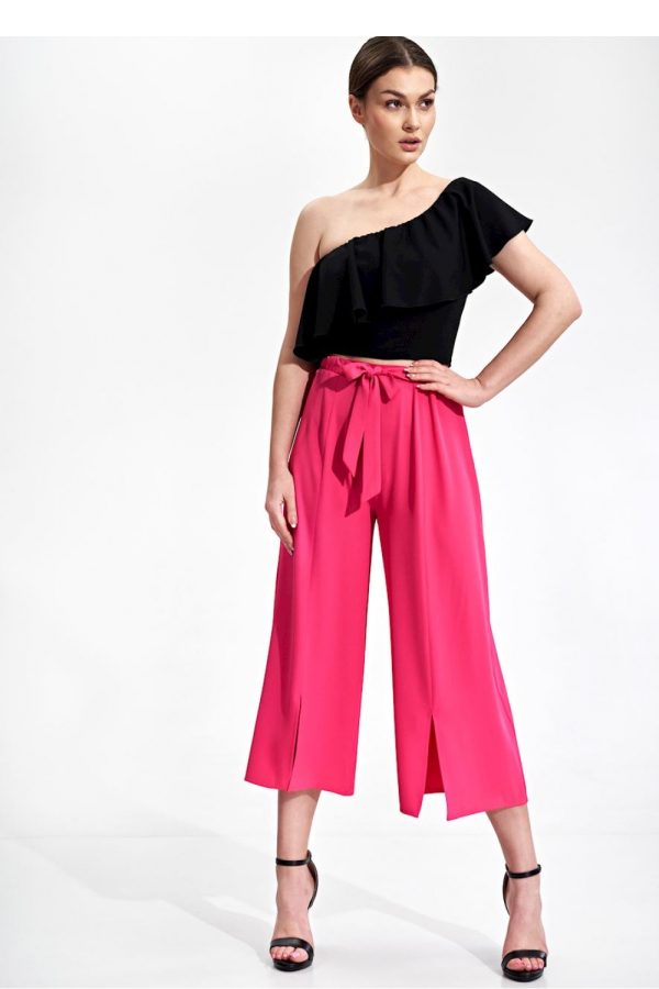 Pink Women Trousers in Pants, Trousers, Shorts with Polyester