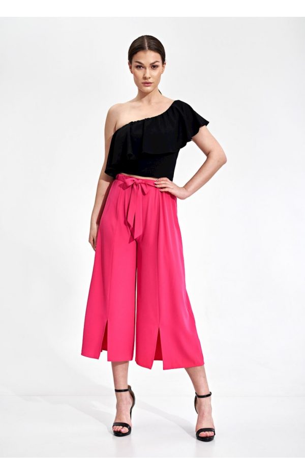 Pink Women Trousers in Pants, Trousers, Shorts with Polyester