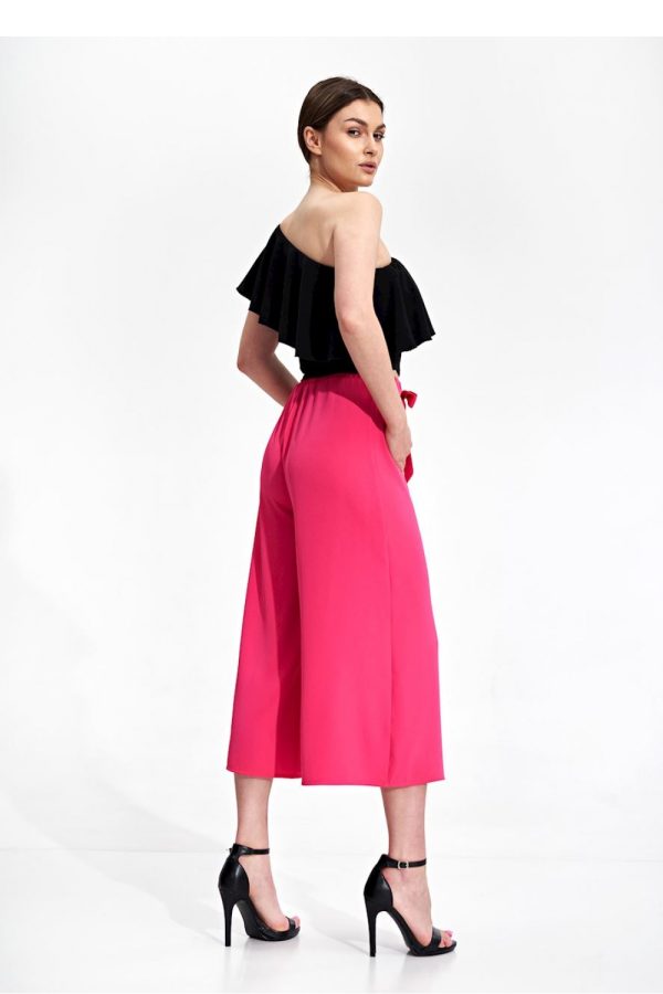 Pink Women Trousers in Pants, Trousers, Shorts with Polyester