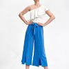Blue Women Trousers in Pants, Trousers, Shorts with Polyester