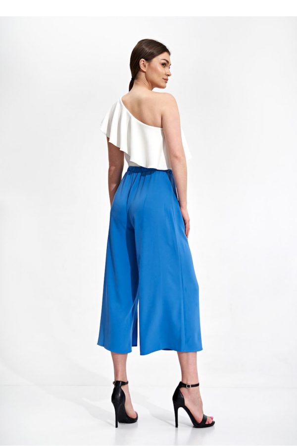 Blue Women Trousers in Pants, Trousers, Shorts with Polyester