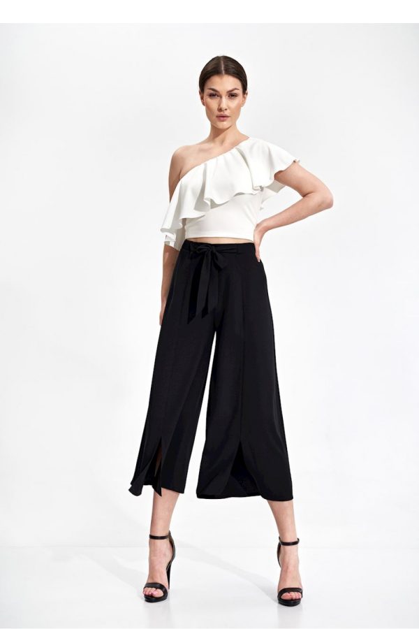 Black Women Trousers in Pants, Trousers, Shorts with Polyester