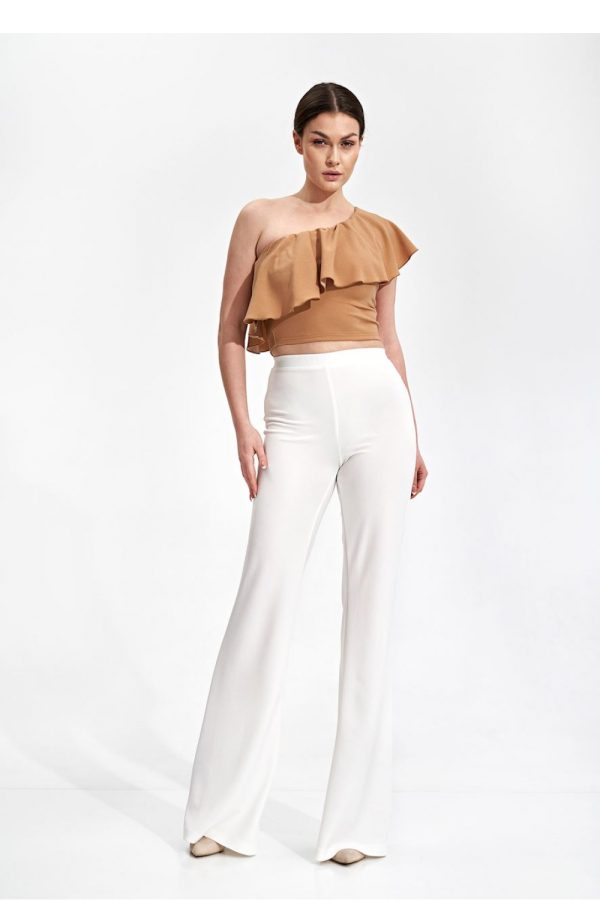 Beige Blouse in Women`s Blouses, Tunics with Spandex and Polyester