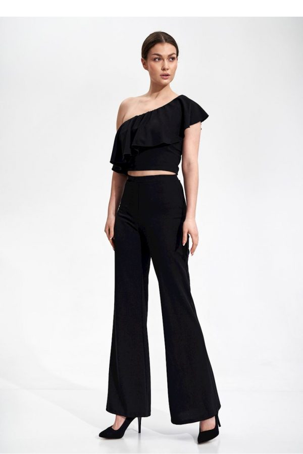 Black Blouse in Women`s Blouses, Tunics with Spandex and Polyester