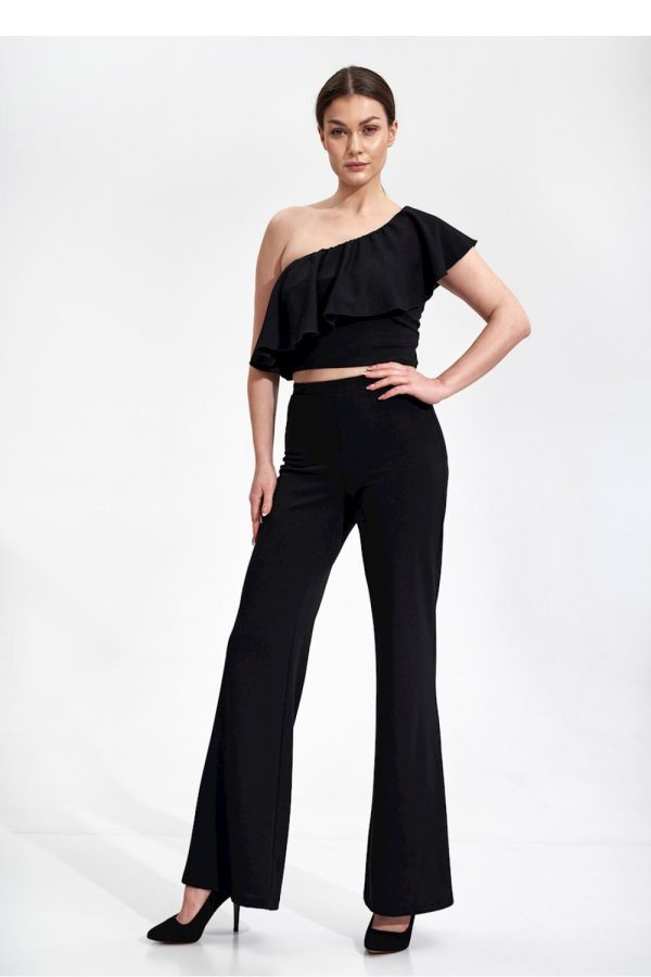 Black Blouse in Women`s Blouses, Tunics with Spandex and Polyester