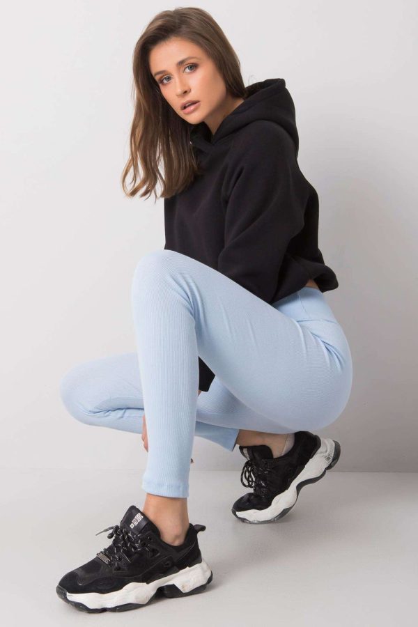 Blue Long Leggings in Leggings with Cotton and Spandex