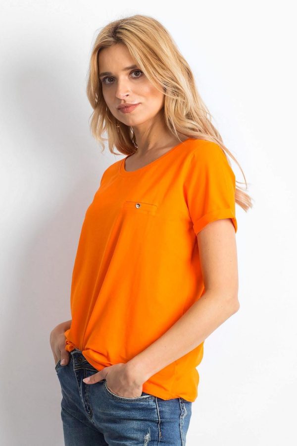 Orange T-shirt in Women`s Tops, T-shirts, Singlets with Cotton and Spandex