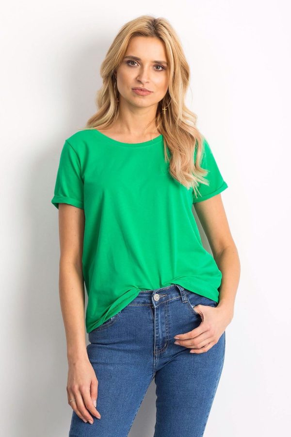 Green T-shirt in Women`s Tops, T-shirts, Singlets with Cotton and Spandex