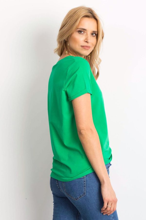 Green T-shirt in Women`s Tops, T-shirts, Singlets with Cotton and Spandex
