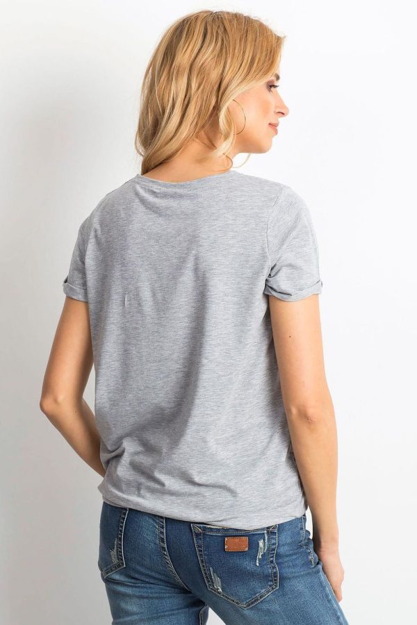 Grey T-shirt in Women`s Tops, T-shirts, Singlets with Cotton and Spandex