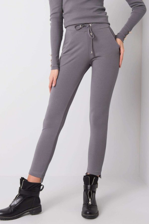Grey Tracksuit Trousers in Cotton and Spandex ...