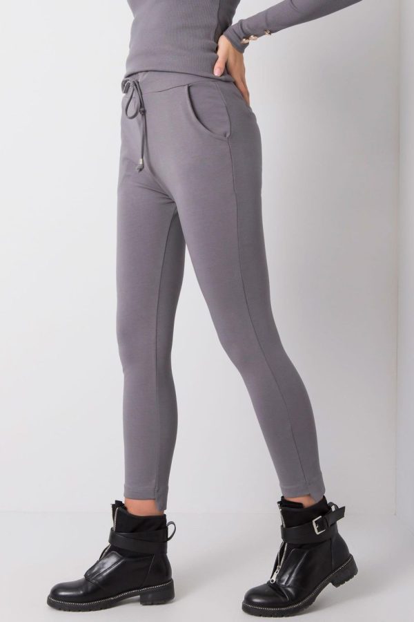 Grey Tracksuit Trousers in Cotton and Spandex ...