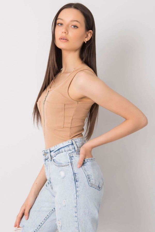 brown T-shirt model 167385 Italy Moda