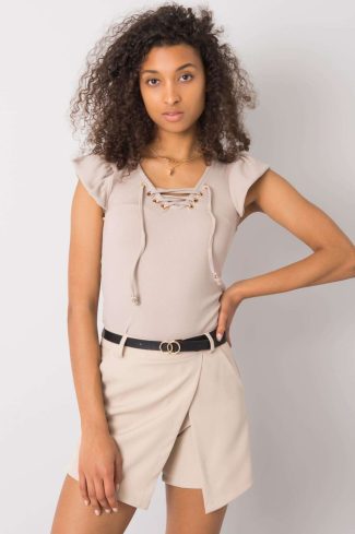 Beige Blouse in Women`s Blouses, Tunics with