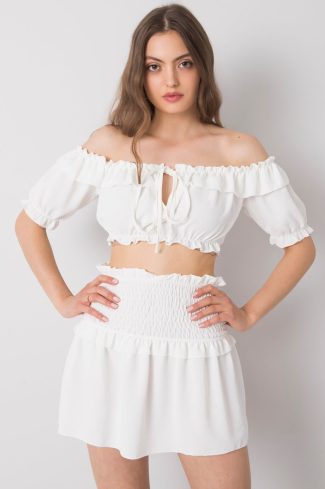 White Blouse in Women`s Blouses, Tunics with Polyester