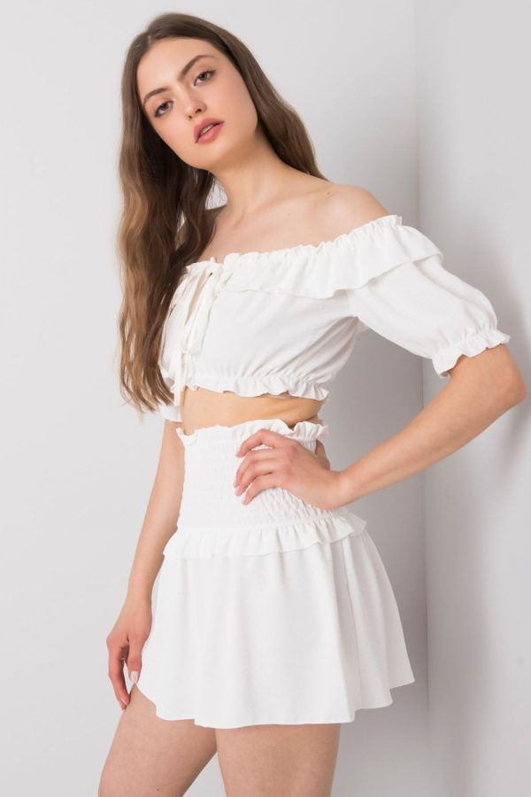 White Blouse in Women`s Blouses, Tunics with Polyester