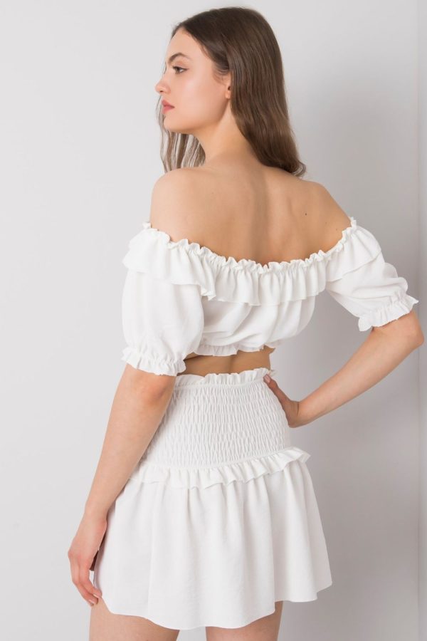 White Blouse in Women`s Blouses, Tunics with Polyester