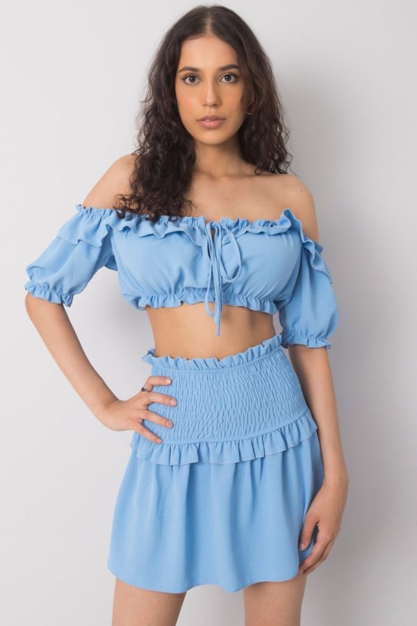 Blue Blouse in Women`s Blouses, Tunics with Polyester