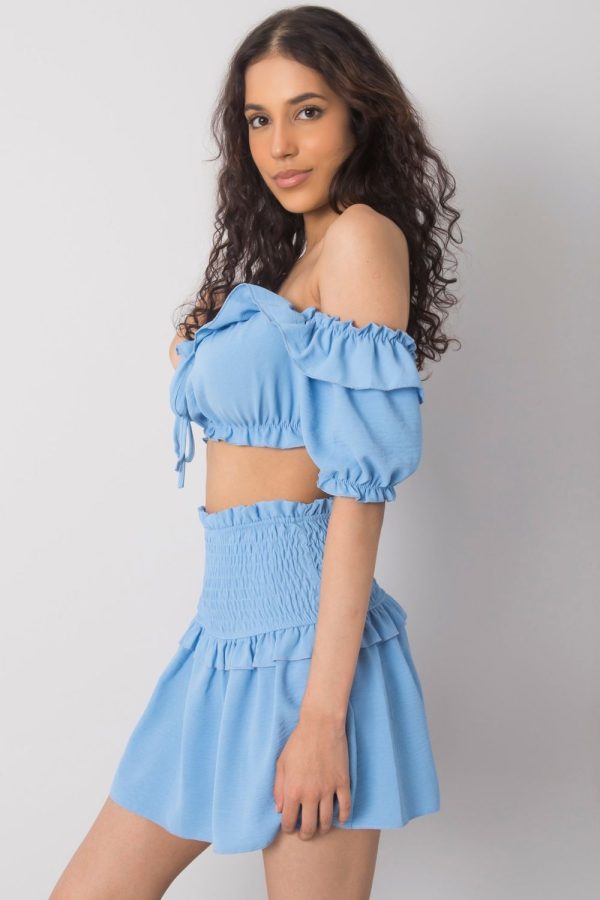 Blue Blouse in Women`s Blouses, Tunics with Polyester
