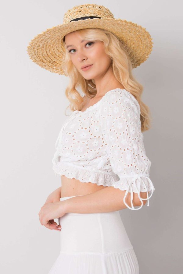 White Blouse in Women`s Blouses, Tunics with Cotton