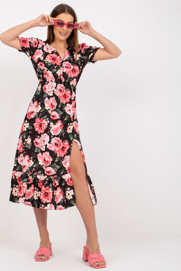 Black Daydress in Day Dresses with Spandex and Polyester