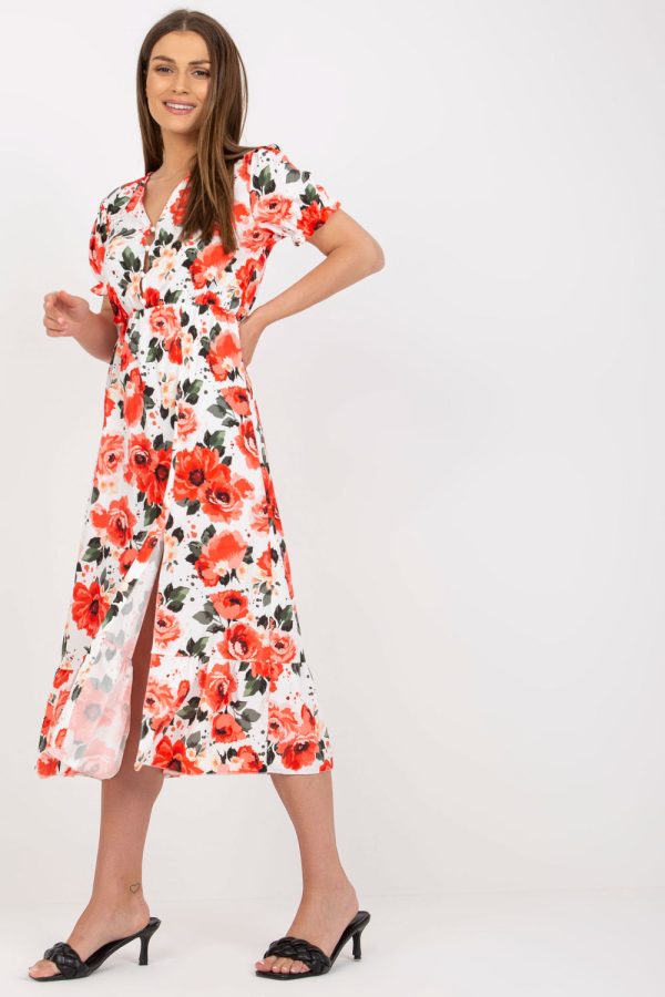Red Daydress in Day Dresses with Spandex and Polyester