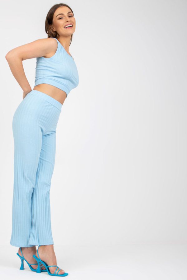 Blue Set in Pants, Trousers, Shorts with Cotton and Spandex