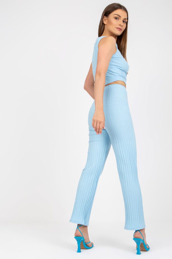 Blue Set in Pants, Trousers, Shorts with Cotton and Spandex