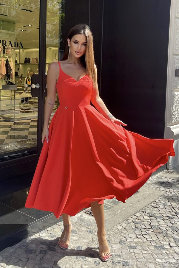 Red Daydress in Day Dresses with Polyester and Viscose