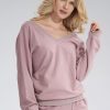 Pink Sweatshirt in Sweatshirts For Women with Cotton and Spandex