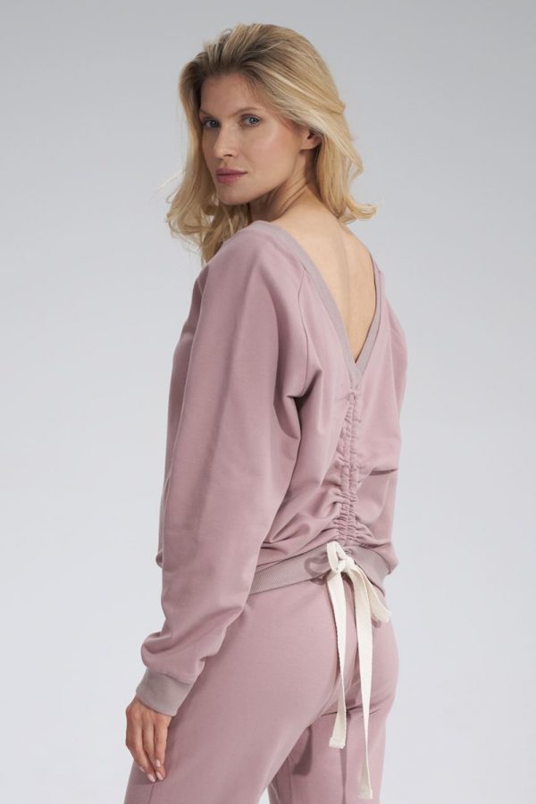 Pink Sweatshirt in Sweatshirts For Women with Cotton and Spandex