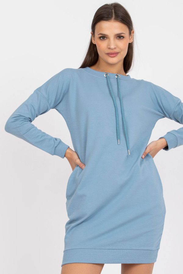 Blue Daydress in Day Dresses with Cotton and Spandex