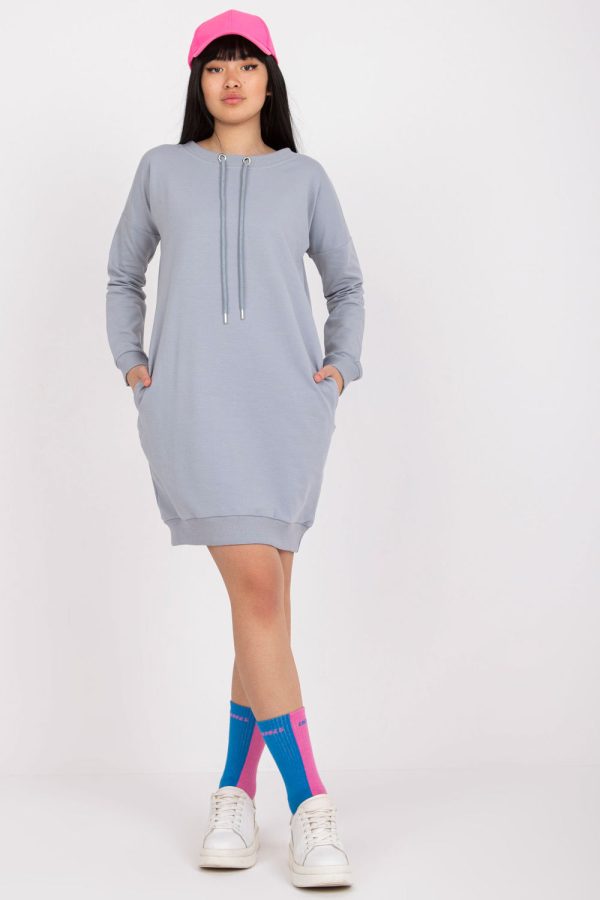 Grey Daydress in Day Dresses with Cotton and Spandex