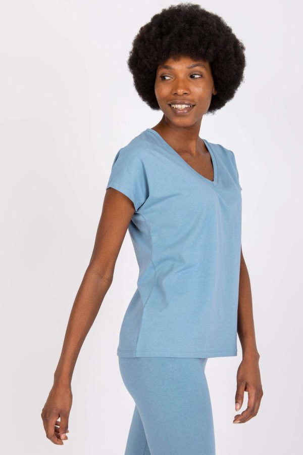 Blue T-shirt in Women`s Tops, T-shirts, Singlets with Cotton and Spandex