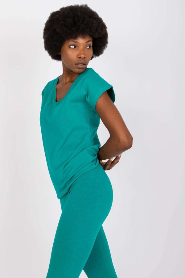 Green T-shirt in Women`s Tops, T-shirts, Singlets with Cotton and Spandex