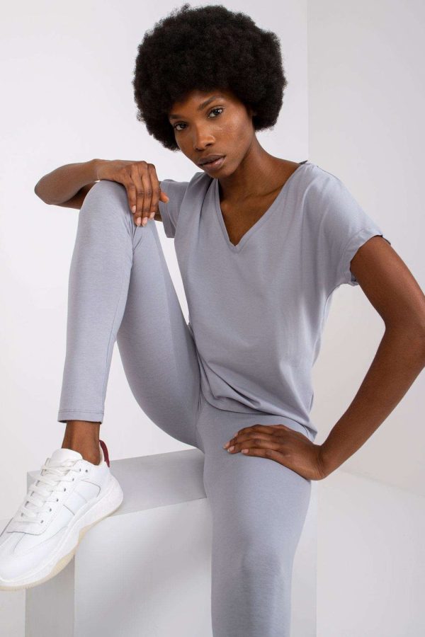 Grey T-shirt in Women`s Tops, T-shirts, Singlets with Cotton and Spandex
