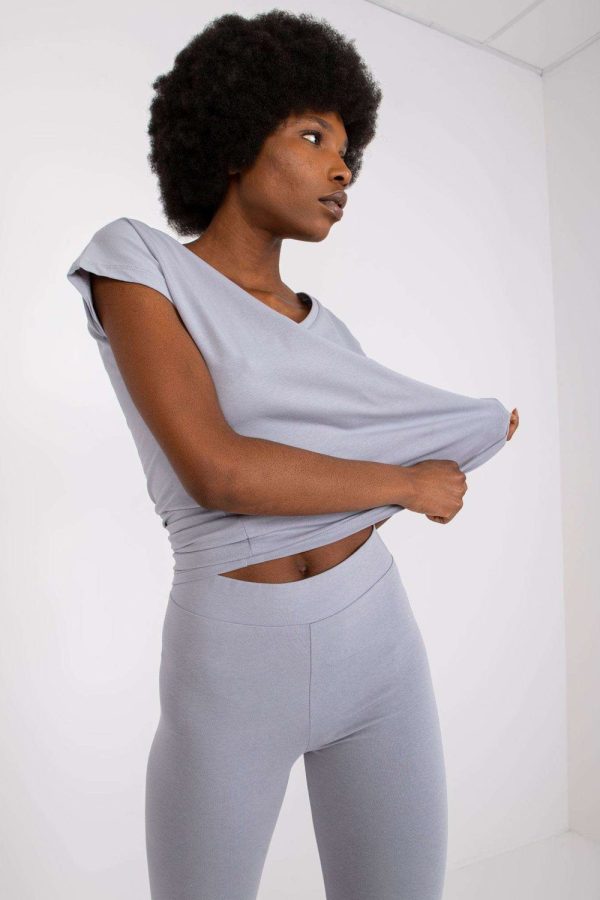 Grey T-shirt in Women`s Tops, T-shirts, Singlets with Cotton and Spandex