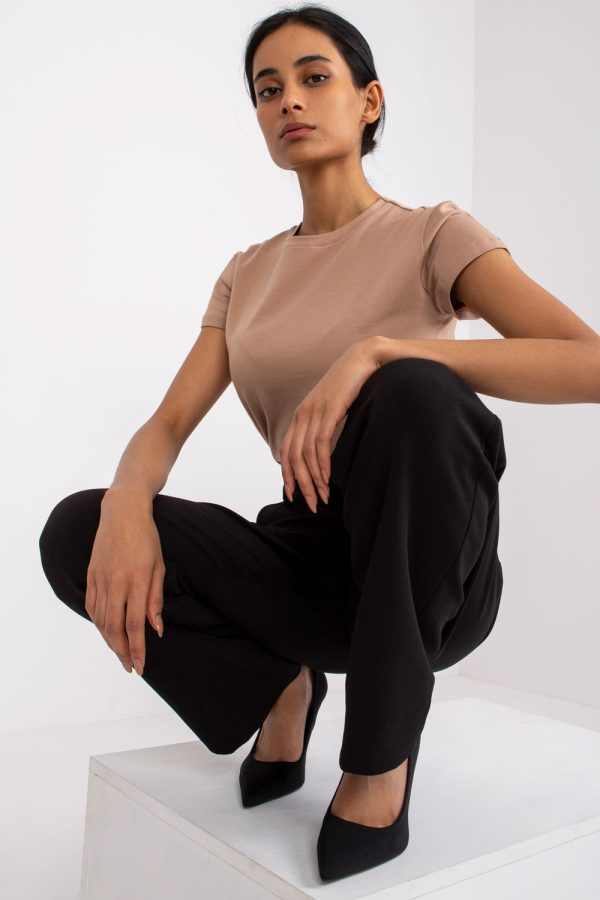 Brown T-shirt in Women`s Tops, T-shirts, Singlets with Cotton and Spandex