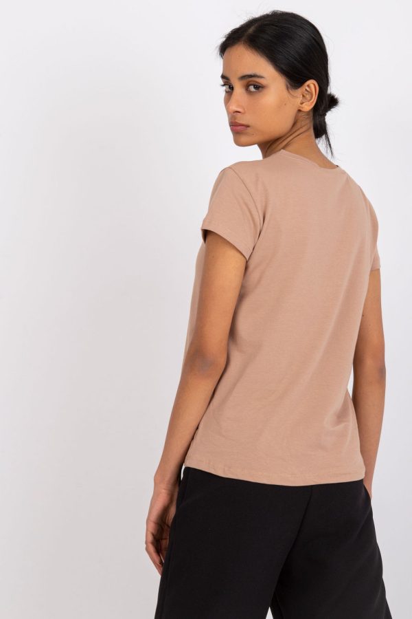 Brown T-shirt in Women`s Tops, T-shirts, Singlets with Cotton and Spandex