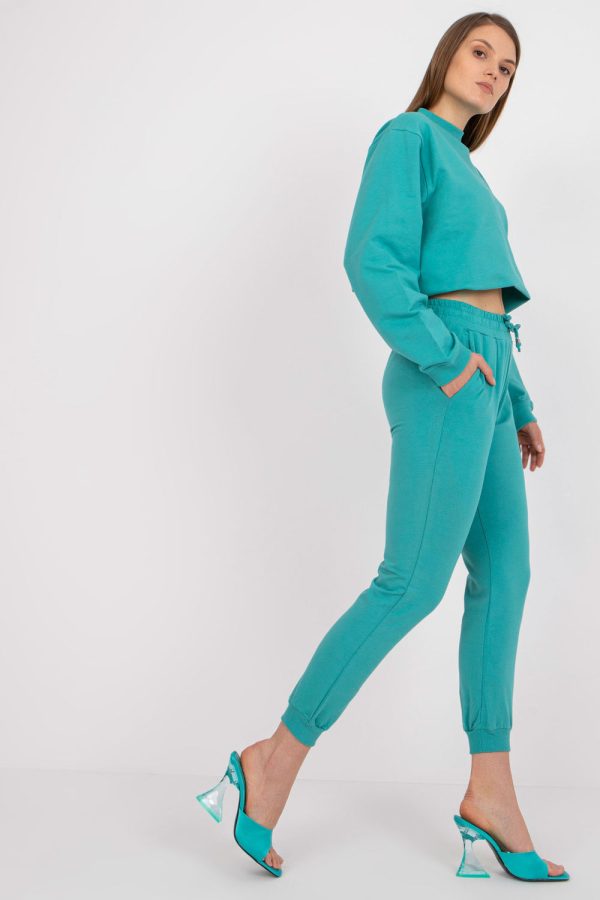 Blue Tracksuit Trousers in Women`s Tracksuit Bottoms, Sports Pants with Cotton and Spandex