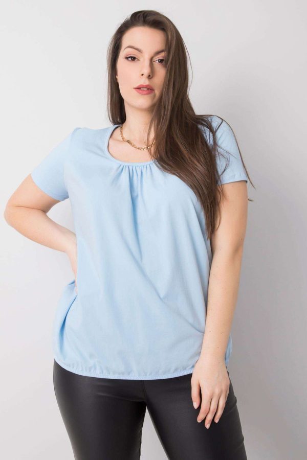 Blue T-shirt in Women`s Tops, T-shirts, Singlets with Cotton and Spandex