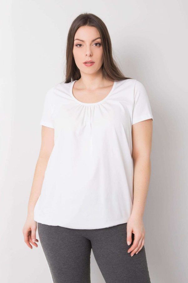 White T-shirt in Women`s Tops, T-shirts, Singlets with Cotton and Spandex