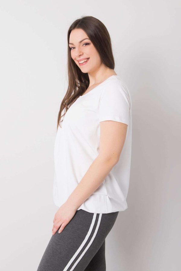 White T-shirt in Women`s Tops, T-shirts, Singlets with Cotton and Spandex