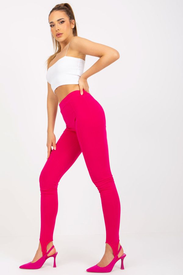Pink Long Leggings in Leggings with Cotton and Spandex