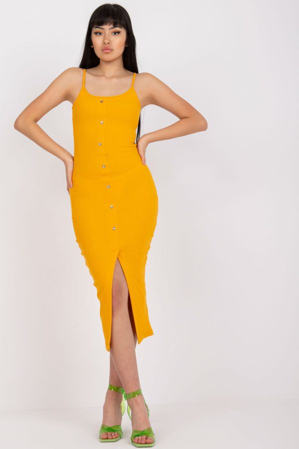 Orange Daydress in Day Dresses with Cotton and Spandex