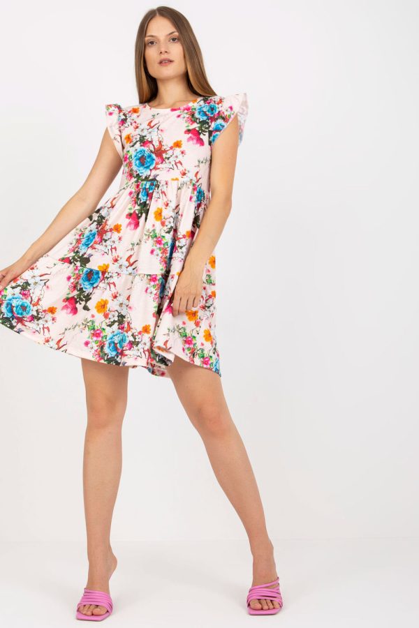 Pink Daydress in Day Dresses with Cotton and Spandex